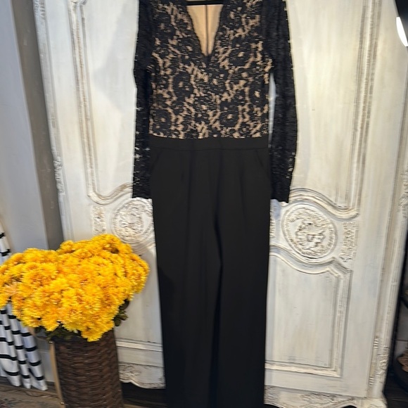 Karen Kane Elegant Black Lace Jumpsuit - Picture 1 of 12